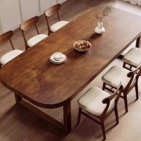 Ensemble Table et Chaises de Salle à Manger Moderne Simple en Bois Massif pour Maison, Appartement et Mobilier Intérieur