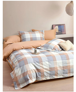 Set di Biancheria da Letto Moderno con Motivo a Quadri, Elegante Copripiumino a Blocchi di Colore, Set Lenzuola e Federe per Casa e Dormitori Studenteschi - Product Image 4