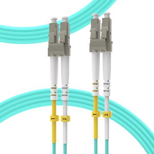 OEM ODMOM4 LC zu LC Glasfaser-<span class=keywords><strong>Patchkabel</strong></span> <span class=keywords><strong>5m</strong></span> 16ft Längenoptionen <span class=keywords><strong>0</strong></span>,2m 200m 40G 100Gb 50 125 m Multimode Duplex MMF Glasfaser-<span class=keywords><strong>Patchkabel</strong></span> - Product Image 1