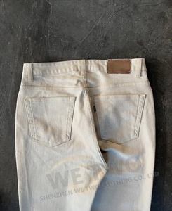 Fabricante de pantalones vaqueros de cintura alta ropa de calle elástica blanca de gran tamaño campana inferior <span class=keywords><strong>Bootcut</strong></span> acampanado personalizado Pantalon Homme hombres Jean - Product Image 4