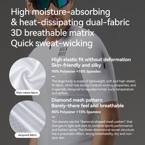 Maglia da Ciclismo ROCKBROS per Uomo - <span class=keywords><strong>Abbigliamento</strong></span> Estivo a Manica Corta Traspirante e ad Asciugatura Rapida per Mountain Bike/Bici da Strada - Product Image 3