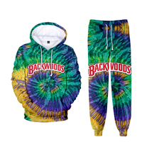 Ensemble de sweats à capuche streetwear surdimensionnés à épaules tombantes, entièrement imprimés par sublimation 3D personnalisée, motifs Backwoods Cookie RAW, dessins animés et anime