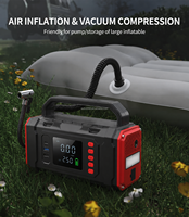 Démarreur de voiture 2000A Peak 16000mAh 12V, batterie externe portable avec compresseur d'air, gonfleur de pneus et lampe de travail LED