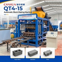Máquina para Fabricar Bloques de Hormigón Automática, Modelo QT4-15, Precio de Fábrica, para Ladrillos Huecos Interconectados