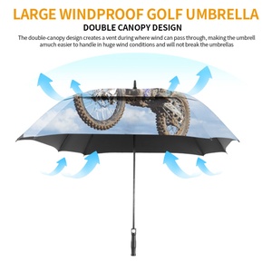 Giant Outdoor Square Golf <b>Umbrella</b> Auto Open Button Sublimation Dye Printing Black Fiberglass Frame Customized Color for Golf - Product Image 4