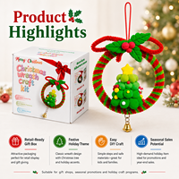 Kit de Manualidades para Corona Navideña, Adorno para Árbol de Navidad, Tallo de Chenilla, Arcilla de Secado al Aire, Regalo Navideño, Venta al Por Mayor OEM
