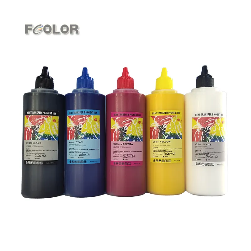 FCOLOR 250ml A3 Pigment Textile numérique blanc Tinta Dtf encre pour l805 i3200 l1300 l 1800 imprimante Direct au Film PET