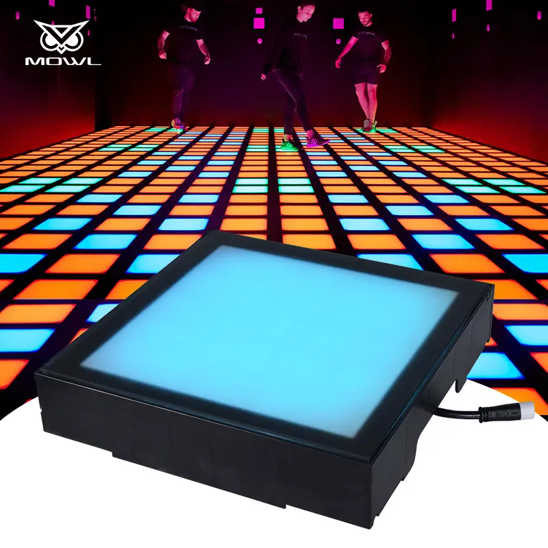 Fuente de fábrica 30x30cm con cable interactivo RGB activar juego LED pista de baile para juegos de niños