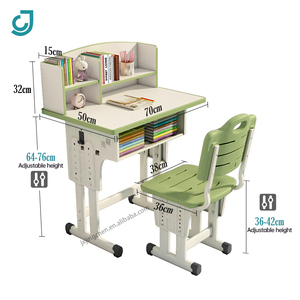 Venta al por mayor de madera niños mesa de estudio estudiante hogar escritorio silla conjunto de escritorio de la computadora con estantería y cajón - Product Image 1