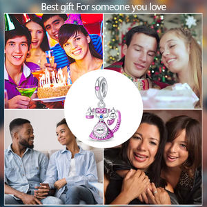 Charmes rétro classiques en argent sterling S925 plaqué or rose, zircon taillé en forme <span class=keywords><strong>de</strong></span> rose, certifiés, pour femmes, à porter au quotidien - Product Image 6