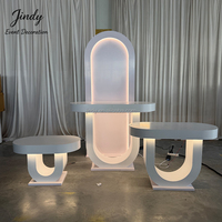JINDY Partyzubehör Acryl-Tisch Weißes Dessert-Tisch-Set Hochzeits-Hintergrund-Tisch für Partydekoration