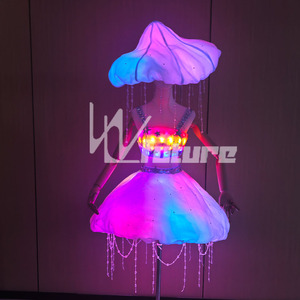 Ensemble de costume lumineux LED méduse océanique arc-en-ciel pour festival, fête, spectacle – Tenue de scène <span class=keywords><strong>futuriste</strong></span> pour femme - Product Image 3
