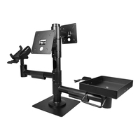 Layar Ganda Putar tiang POS Mount sudut tiang dapat disesuaikan solusi pemasangan Vesa Stand untuk konter Checkout PS-40