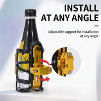 Support de tasse pour moto, support de bouteille pour vélo, sans perçage, universel, en alliage d'aluminium, support de boisson réglable pour EScooter, vélo, 360°