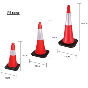 Vente en gros de cônes de signalisation routière en PE blancs réfléchissants de 50 cm pour la route - Product Image 1
