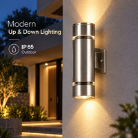 Lampe murale extérieure en acier inoxydable étanche IP65 avec ampoules LED, éclairage mural extérieur vers le haut et vers le bas, applique murale pour porche, couloir