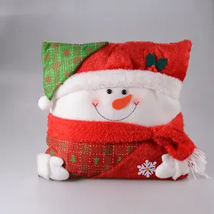 Sinyoo New Christmas Pillow Santa Claus Snowman 3d Decoration Elk Doll Sofa Cushion With Pillow Core