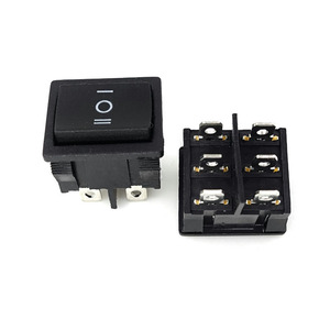 สวิตช์ KCD1 สี่เหลี่ยม 6A 250V KCD5 T85 1e4 6 ขา แบบ ON-OFF/On-Off-On สวิตช์โยก 6 ขา แบบมีไฟ ขนาด 21*24 มม. - Product Image 1