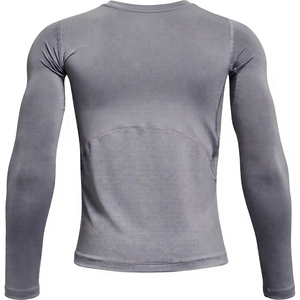 Camiseta de Compresión Unisex Gris de Manga Larga, Secado Rápido, Costuras Planas, Logotipo Frontal, Poliéster/Nailon, para Entrenamiento de MMA - Product Image 1