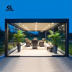 Pergola Verstelbaar Lamellendak Waterdicht Tuin Gemotoriseerd Paviljoen & Tuinhuisje Geroteerd Aluminium Luxe Aangepaste Outdoor - Product Image 3