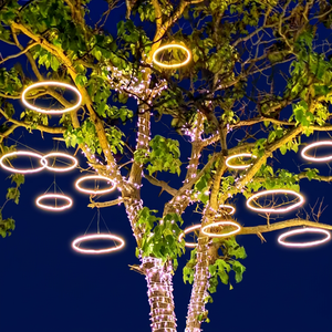 ไฟวงแหวน LED แบบแขวนสำหรับตกแต่งต้นคริสต์มาส ห้างสรรพสินค้า ลานพักผ่อน โรงแรม และตกแต่งภูมิทัศน์ในช่วงเทศกาล - Product Image 1