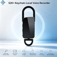 Enregistreur vocal porte-clés S20+ avec enregistrement à un clic, haute définition HD, WAV numérique, mémoire flash 4-64 Go, stylo à commande vocale