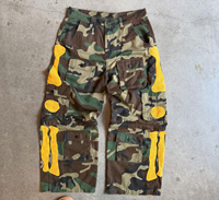 Pantalon de survêtement vintage pour homme, personnalisé, brodé, avec poche latérale cargo, imprimé en caoutchouc, droit, détachable