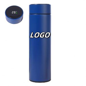 X527 Custom 100pcs 500ml 304 Stainless Steel Led Display Smart Cup With Double Wall <b>Filter</b> Child Gift Straight Tumbler <b>Bottle</b> - Product Image 1