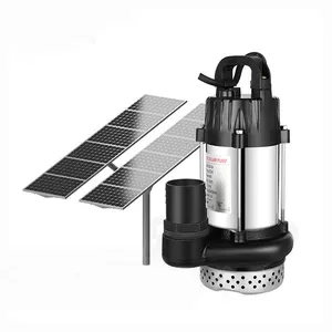 Dc 24V 2Hp Completa Solar Water Pump Submersível Irrigação Solar Water Pump Grande Fluxo