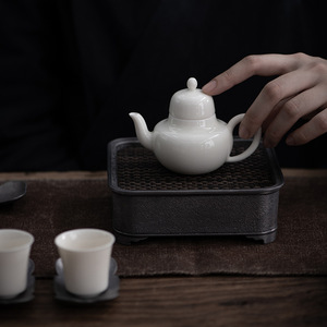 Pure Tin Old Teapot Stand Square With Lid Water Storage For Kung Fu <b>Tea</b> <b>Set</b> - Product Image 3
