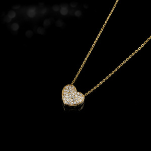 Muyu Heart Shape Mother Of Pearl Necklace Gold Chain Clavicle Chain Everyday Wear - Product Image 2