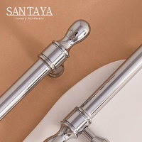 Poignée de meuble Santaya en laiton massif chromé argenté, forme goutte d'eau, pour armoire de cuisine, commode, tiroir, bouton de meuble