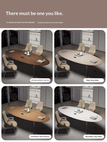 Table de conférence ovale moderne minimaliste en MDF, ensemble chaise et bureau pour discussion et formation, idéal pour petite salle de réunion ou réception