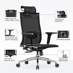 Thiết kế mới hiện đại đầy đủ lưới Ghế văn phòng thoải mái Ergonomic họp ghế điều hành cho bán buôn cao cấp sillas de oficina - Product Image 3