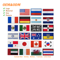 ODM 2.5*1.5CM Badges en tissu brodés thermocollants à motif drapeau multinations avec fixation auto-agrippante, certifiés CE, patchs tissés pour fans de sport, sacs à dos et chapeaux