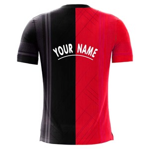 Jersey Sepak Bola Blok Warna Merah dan Hitam dengan Nomor Cetak, Jersey Latihan dan Pertandingan, Elemen Tim dan Klub - Product Image 2