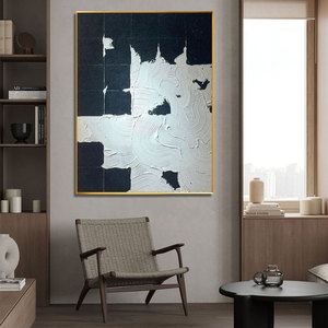 NGHỆ THUẬT ban đầu nhà máy vải lớn tường trang trí hiện đại tối giản màu đen trắng trừu tượng bức tranh sơn dầu và tường nghệ thuật - Product Image 2