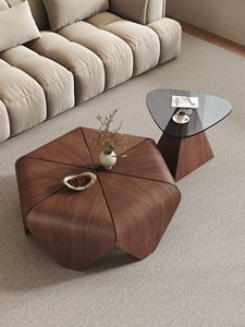 Set di Tavolini da Caffè in Legno Esagonali Minimalisti Stile Vintage di Alta Gamma Adatti per Piccoli Soggiorni Nuovo Modello di Tavolino da Caffè - Product Image 2