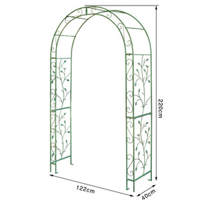 Arc de rose avec arche décorative pour oiseaux en fer, support pour plantes grimpantes, support pour plantes moderne du milieu du siècle - Product Image 5