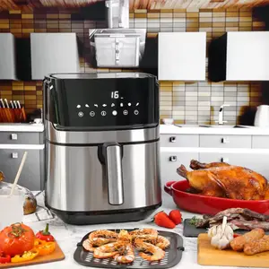 Home Kitchen Non-Oil 8 Liters Large Capacity Stainless Steel Smart Wifi Deep Oven Air-fryer 6L 7L 7.5L 8L Digital Air Fryer