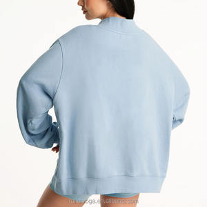 कस्टम कढ़ाई पैच विंटेज खाली 100% कपास ओवरसाइज फ्रेंच टेरी विश्वविद्यालय महिला प्रतिवर्ती मक्कनेक स्वेटशर्ट - Product Image 2