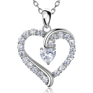 Collana con Ciondolo a Cuore per Donna con Accento in Pietra Gioielli Classici alla Moda - Product Image 6
