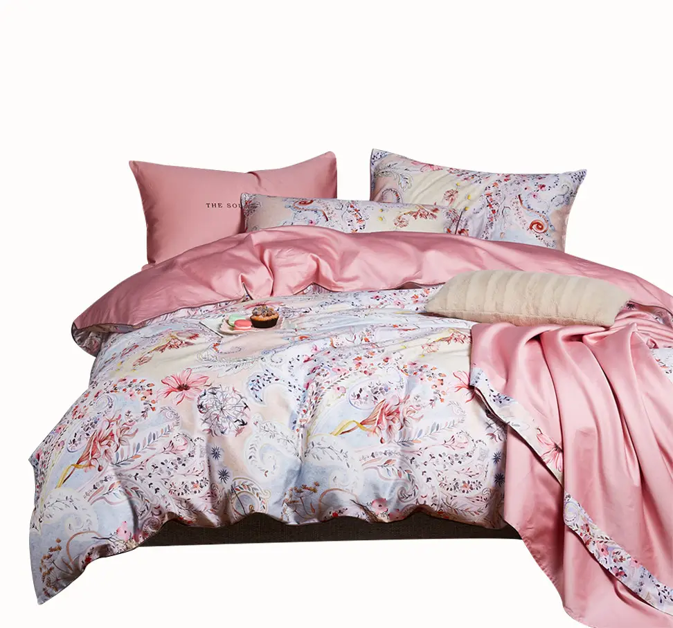 100% Baumwolle Custom ized Tröster Luxus Bett bezug Quilt Bettwäsche Set Textil