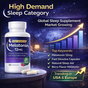 Cápsulas de <span class=keywords><strong>Melatonina</strong></span> 12mg al por Mayor, Sabor Natural a Bayas, Disolución Rápida, Suplemento para Dormir, Servicio de Etiqueta Privada OEM/ODM, GMP - Product Image 5