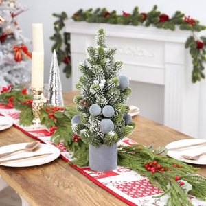Piccolo Albero <span class=keywords><strong>di</strong></span> <span class=keywords><strong>Natale</strong></span>, Albero Artificiale da Tavolo con Palline <span class=keywords><strong>di</strong></span> Velluto e Bacche da 13 Pollici, Decorazioni Natalizie per Casa, Feste e Ringraziamenti - Product Image 2