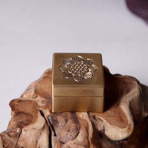 Pure <b>copper</b> incense burner, incense <b>powder</b> jar, household indoor storage container for agarwood and sandalwood <b>powder</b>, portable - Product Image 1