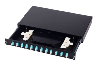Kotak Terminal Serat Optik ODF Tipe Geser 1U 19'' Berkualitas Tinggi CE/RoHS, Panel Patch Serat Optik 24 Port