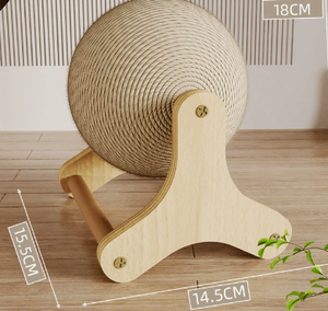 Jouet pour chat en forme d'éléphant en bois, boule à gratter durable en carton ondulé, jouet interactif pour animaux de compagnie - Product Image 5
