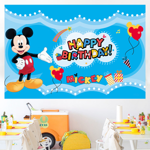 Artículos de Fiesta Promocionales, Pancarta de <span class=keywords><strong>Mickey</strong></span> Mouse, Fondo de Decoración para Fiesta de Cumpleaños, Fondo de Minnie Mouse - Product Image 2