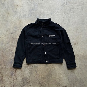<b>Custom</b> <b>Denim</b> <b>Jacket</b> Heavyweight Oversized Multi-pocket Workwear <b>Jackets</b> 100% Cotton Blank <b>Denim</b> <b>Jacket</b> Design Manufacturer - Product Image 1